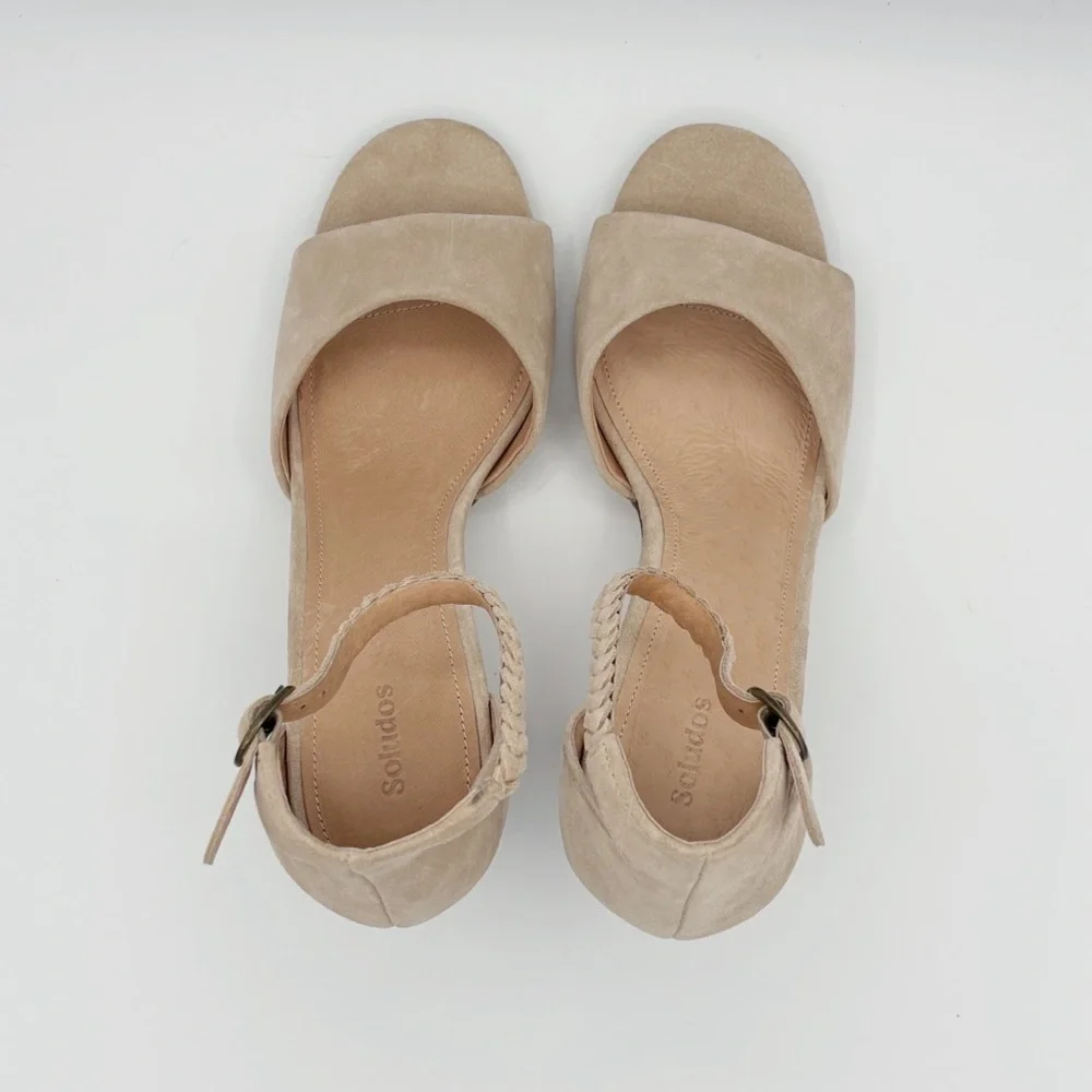 Soludos Hazel Suede Heels Sz 9.5 Sand/Tan Summer Neutral NEW NWOB - Picture 6 of 10